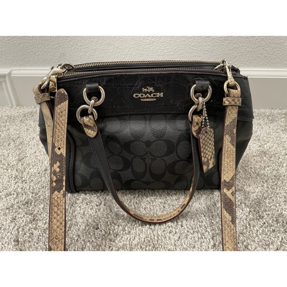 COACH Bag Snakeskin Strap & Monogram Crossbody K1723-F25935
